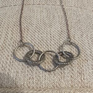 Hand Crafted Silver Interlocking Circle Necklace